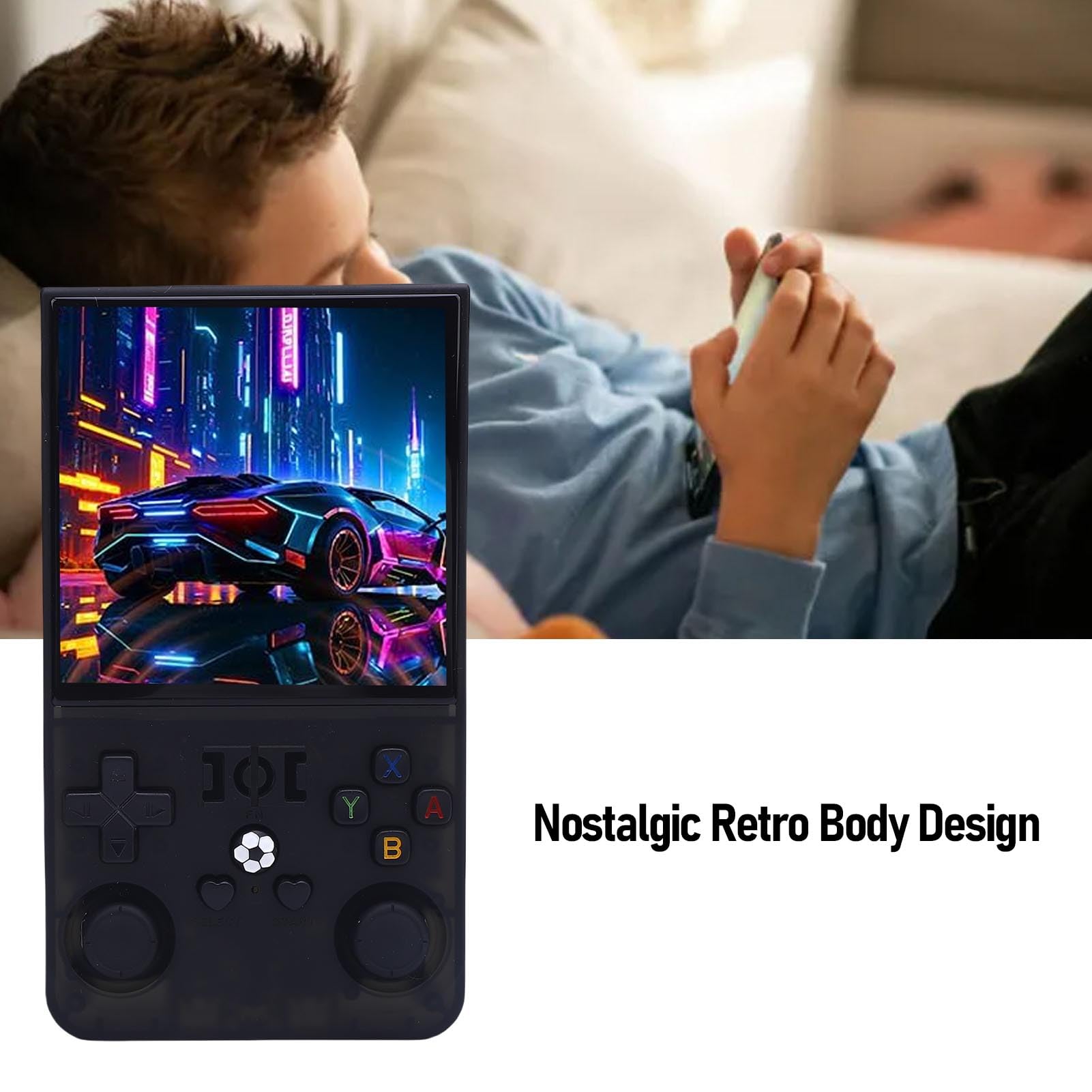 Yctze Console di Gioco Portatile retrò R36MAX, Mini Console Video retrò HD 720x720, Schermo IPS da 4,0 Pollici di Gioco Portatile da 64 GB, Ideale Come Regalo per Adulti (128G)