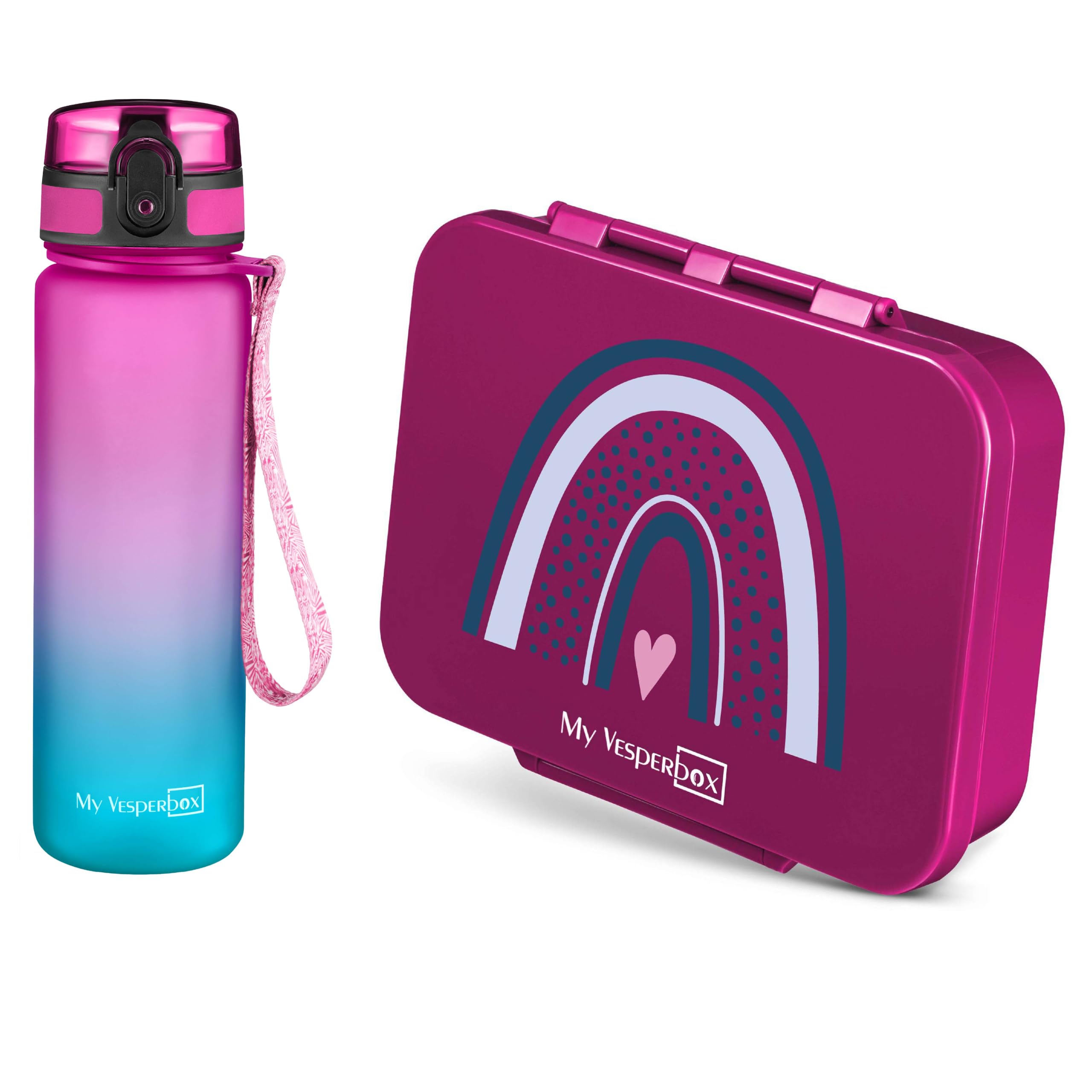 My Vesperbox - Bia Set – Brotdose & 500ml Trinkflasche für Kinder – auslaufsicher & BPA-frei – Lunchbox für Schule & Kindergarten - Bento Box Set