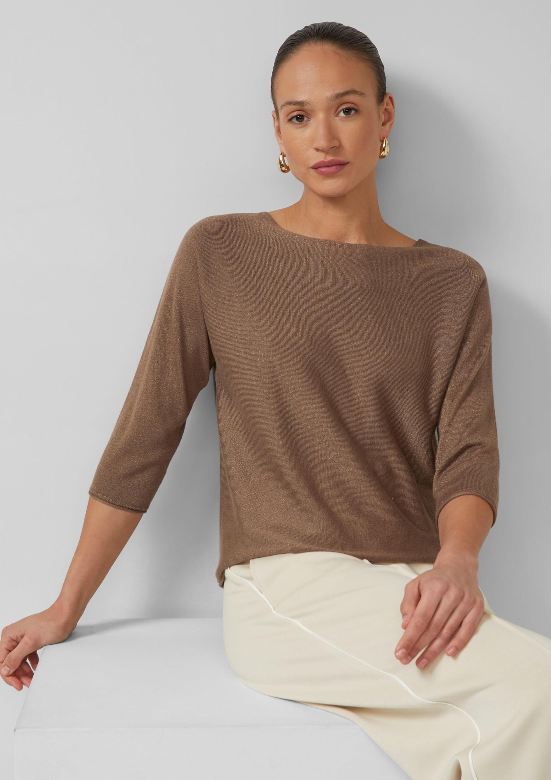 s.Oliver Damen Strickpullover – Feinstrick, U-Boot-Ausschnitt, Relaxed Fit