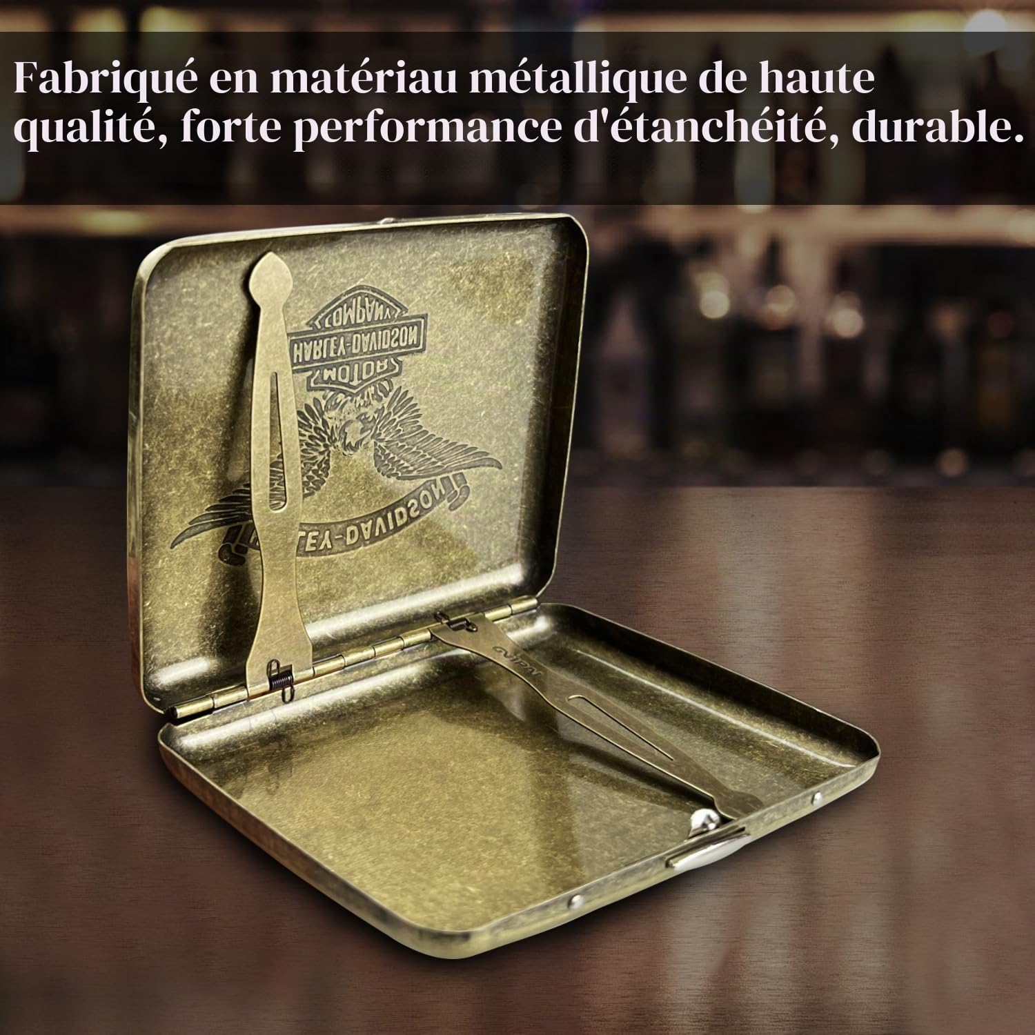 Lot de 2 étuis à cigarettes en métal - En acier inoxydable - Pour homme et femme - Vintage - Pour 20 cigarettes - Pour pantalons et poches de chemise - 85 mm