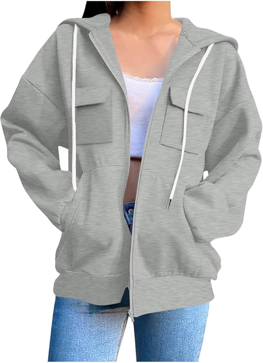 Zip Up Hoodie Women Y2K Long Sleeve Fall Jacket with Pocket 2025 Lightweight Comfort Travel Hoodie Sweatshirts