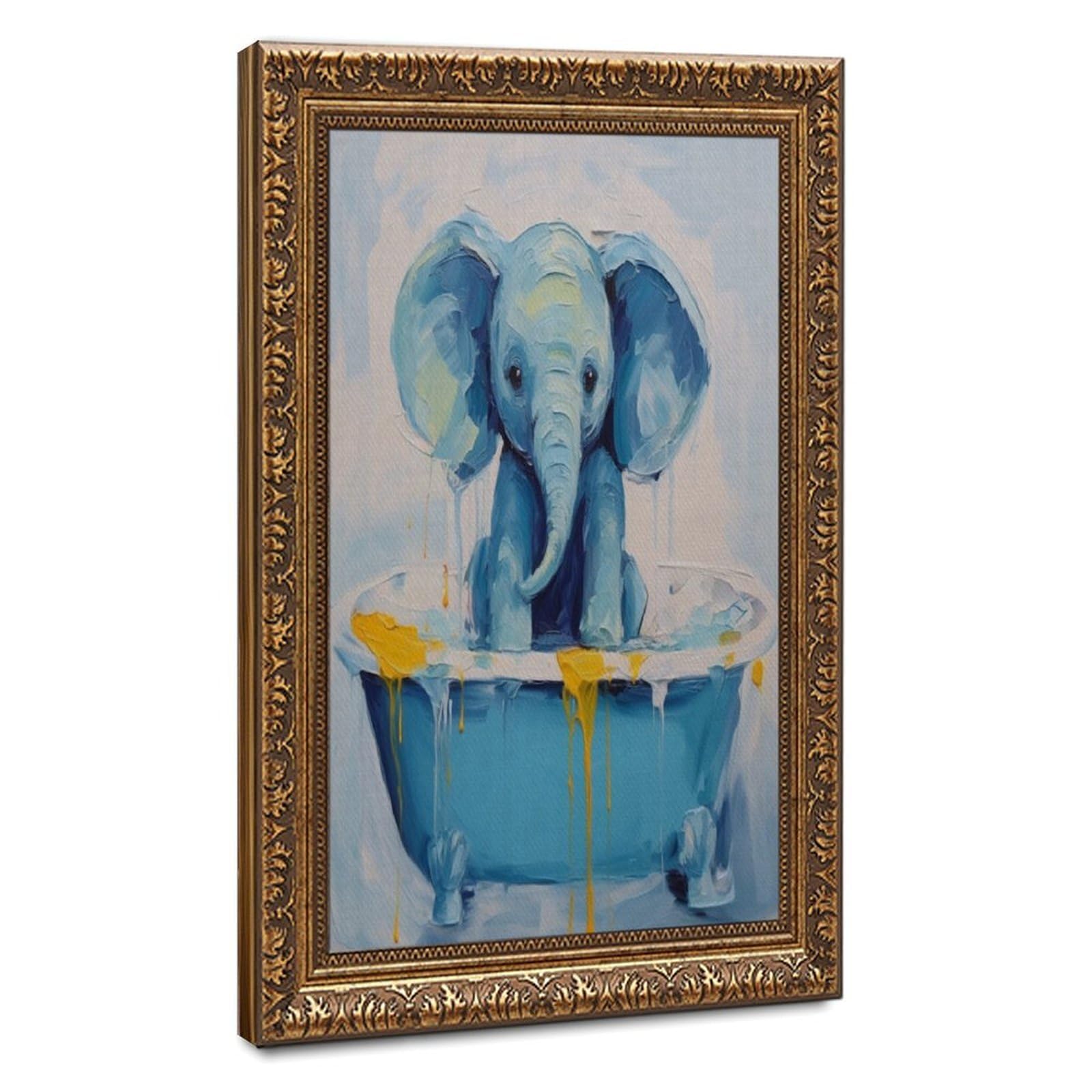 Bareronor Bathroom Elephant Poster Canvas Poster Bedroom Decor Landscape Office Room Decor Gift 24" L X 36" W