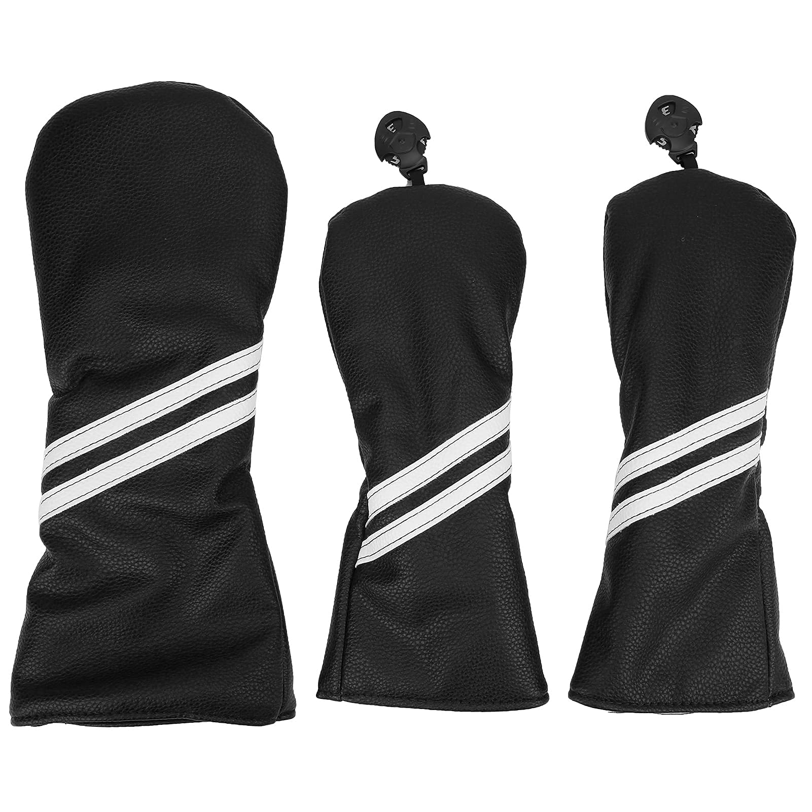 VGEBY 3 unids/Set Juego de Fundas para la Cabeza de Madera de Golf, Fundas para la Cabeza de Rayas, Fundas para la Cabeza del Palo de Golf para el Conductor