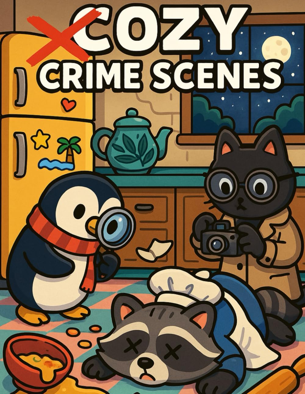 Cozy Crime Scenes: : A Funny and Cozy Coloring Book for Adults and Kids – 35 Hilarious Crime Scene Drawings to Color for Relaxation and Stress Relief