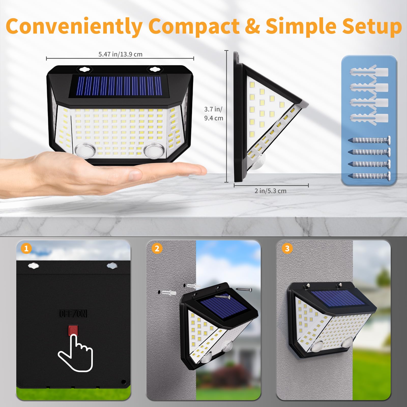 K KASONIC Luces Solares con Sensor Dual para Cercas, 6500K Impermeables con Ángulo de Iluminación Amplio de 300° para Jardín, Paquete de 4 Luces Solares de Paso para Exteriores para Casa
