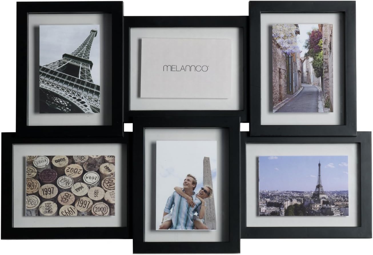 Melannco 6Opening Floating Collage Frame (Black