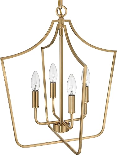 Miniatura 6 de Creative Co-Op Constance - Lámpara de techo estilo candelabro de metal cónico con 4 luces, color dorado cepillado