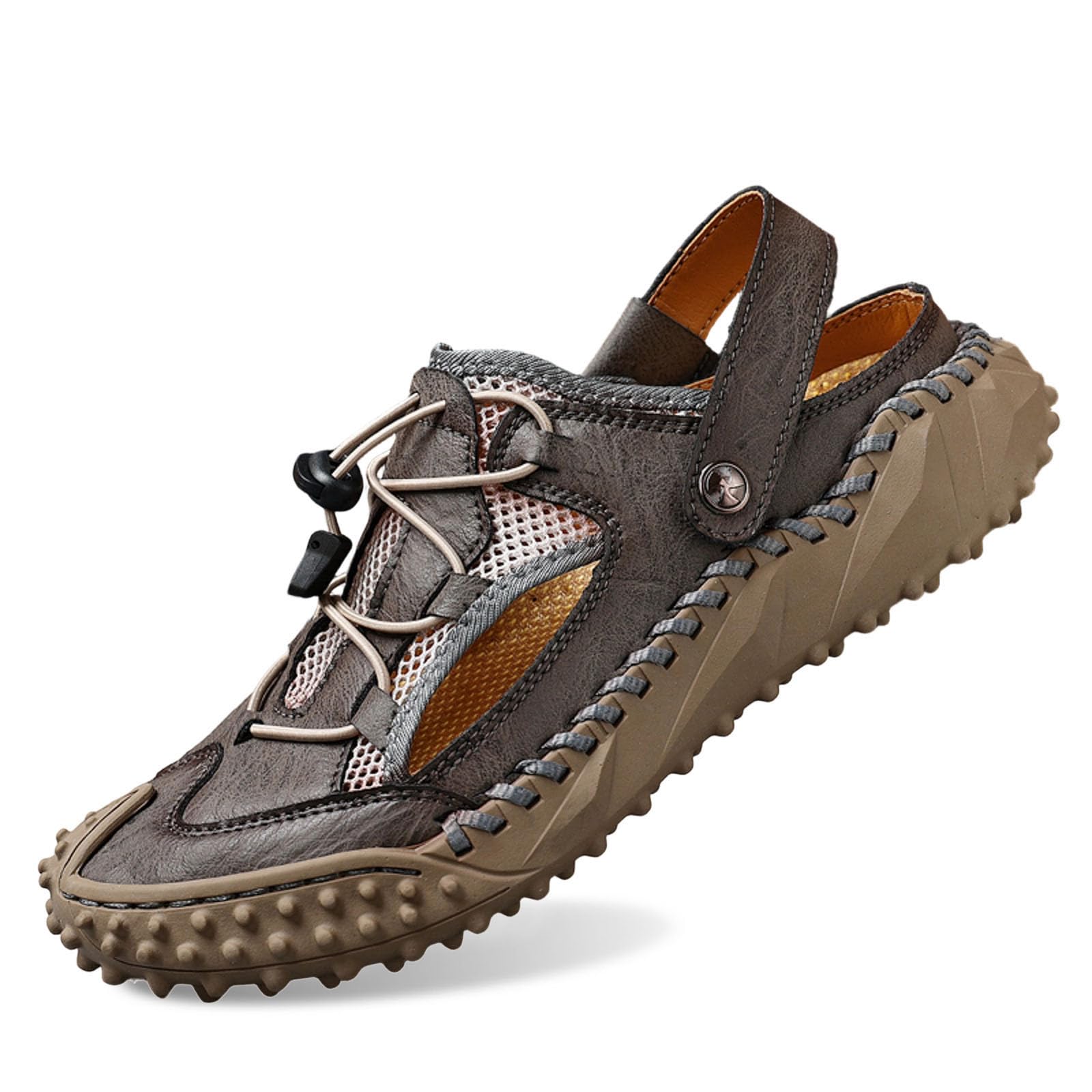 Generisch Sandalias de hombre con soporte de arco para playa, ocio, elegantes, con correa elástica en el tobillo, zapatos cómodos de verano para el día a día