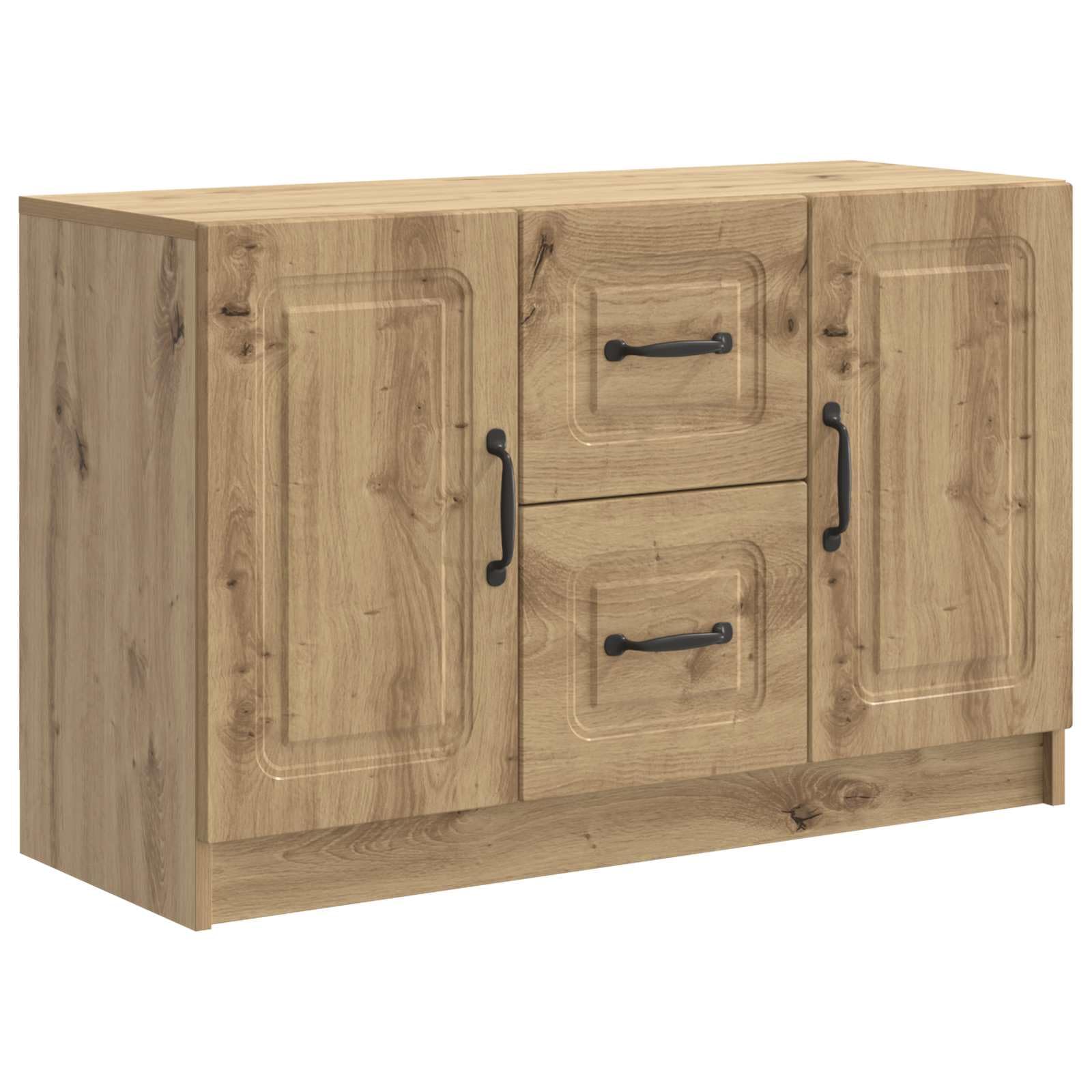 Aparador de madera de roble Artisan, armario auxiliar moderno 89 cm