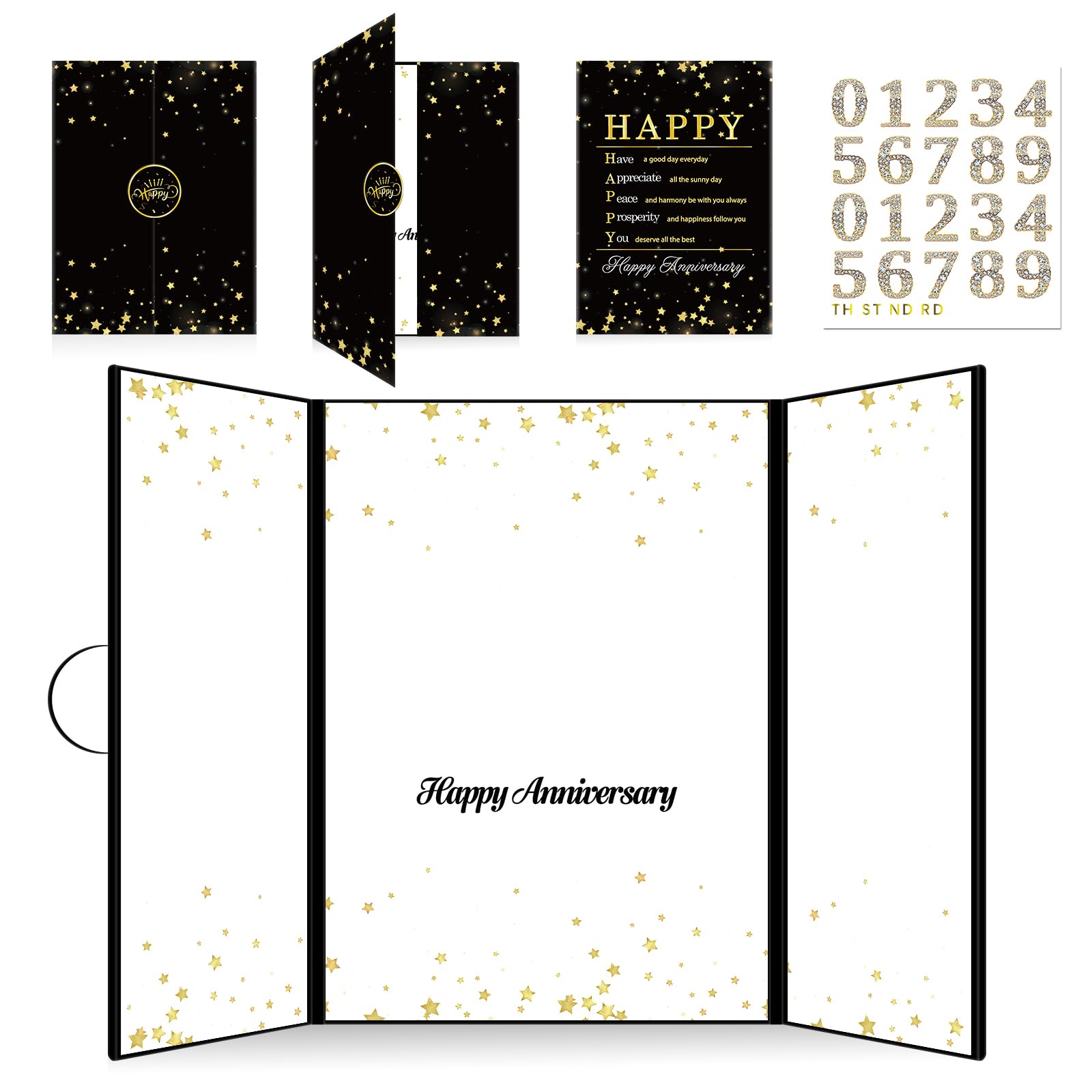 INNORU Large Happy Anniversary Guest Book, 0 to 100 Wedding Anniversary Party Signing Card Board, Company Retirement Celebration Alternative Signature