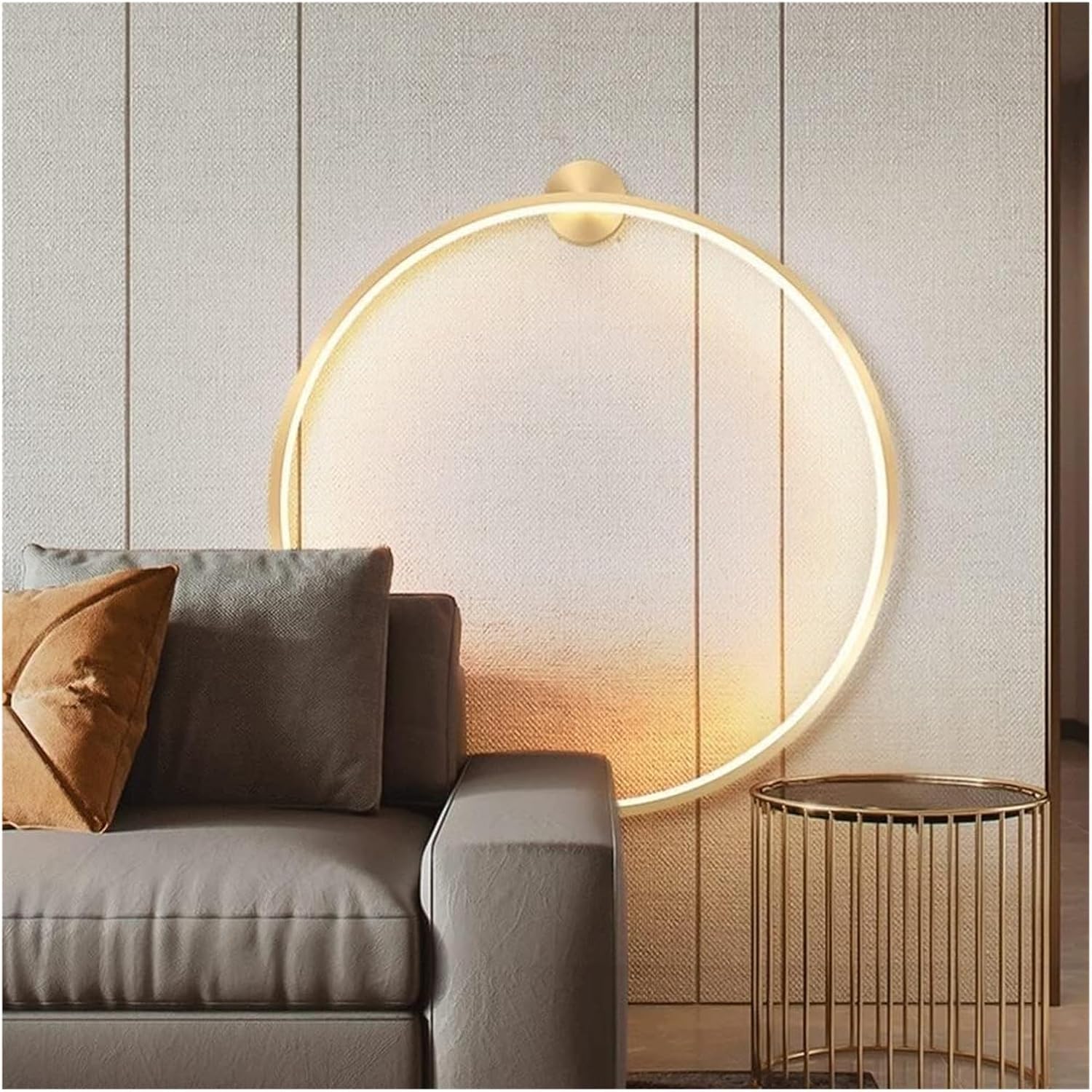 Gold Ring Wall Light Simple Bedroom LED Wall Sconce Background Acrylic Shade Decorative Lighting Atmosphere Light