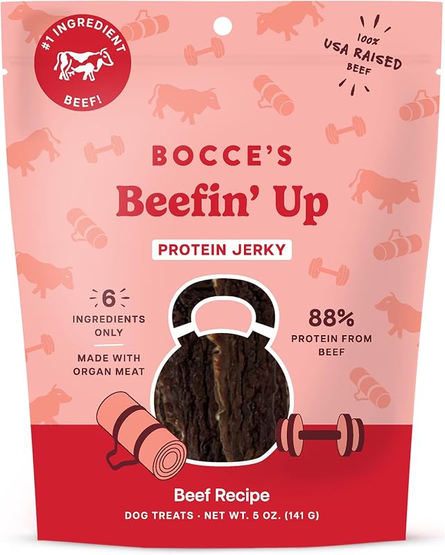 Petisco de Carne Seca para Cães Bocce's Bakery Beefin' Up com Proteína de Carne Bovina — 142 g