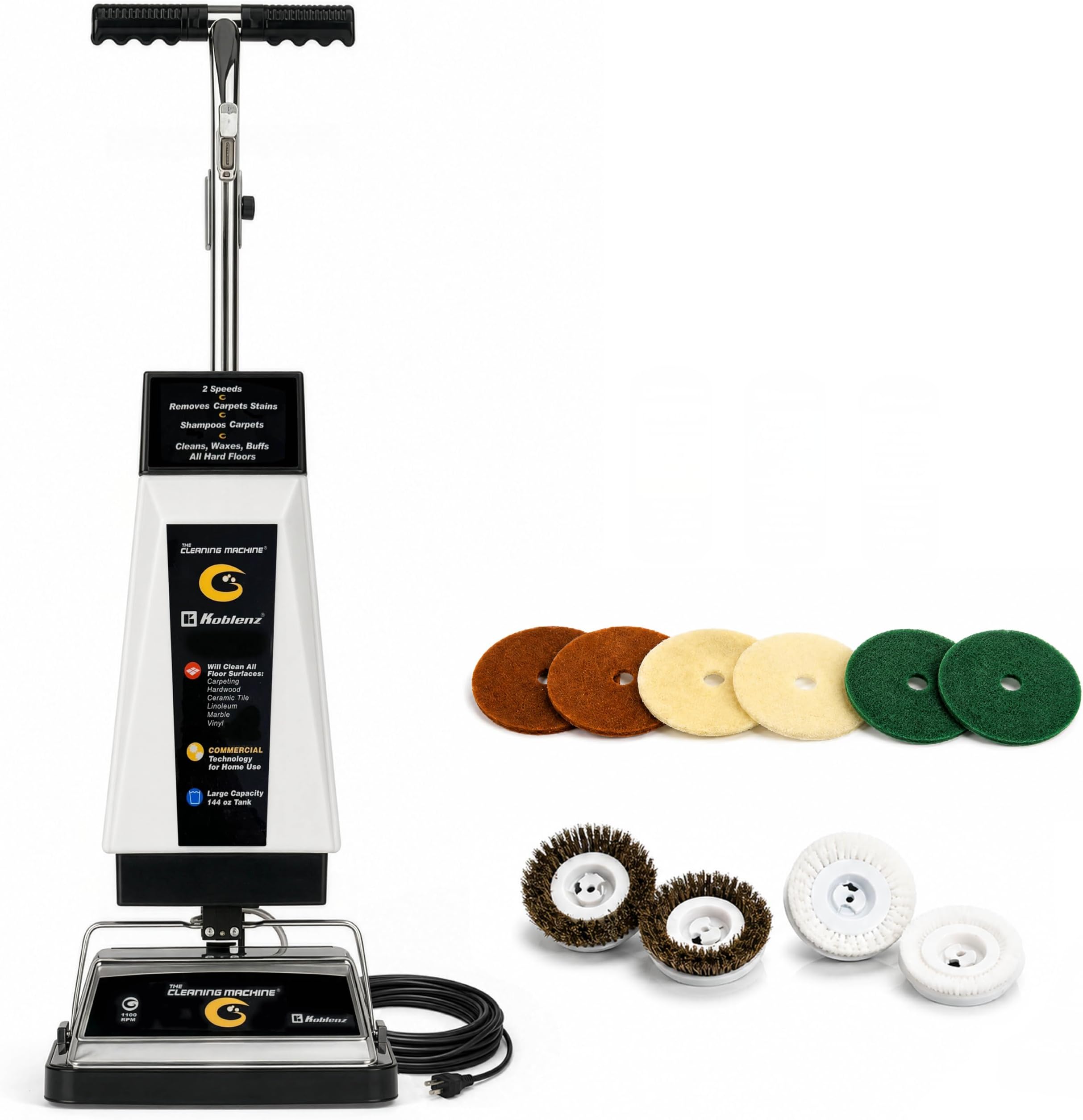 Koblenz Carpet Shampooer and Floor Polisher with Pads White/Black