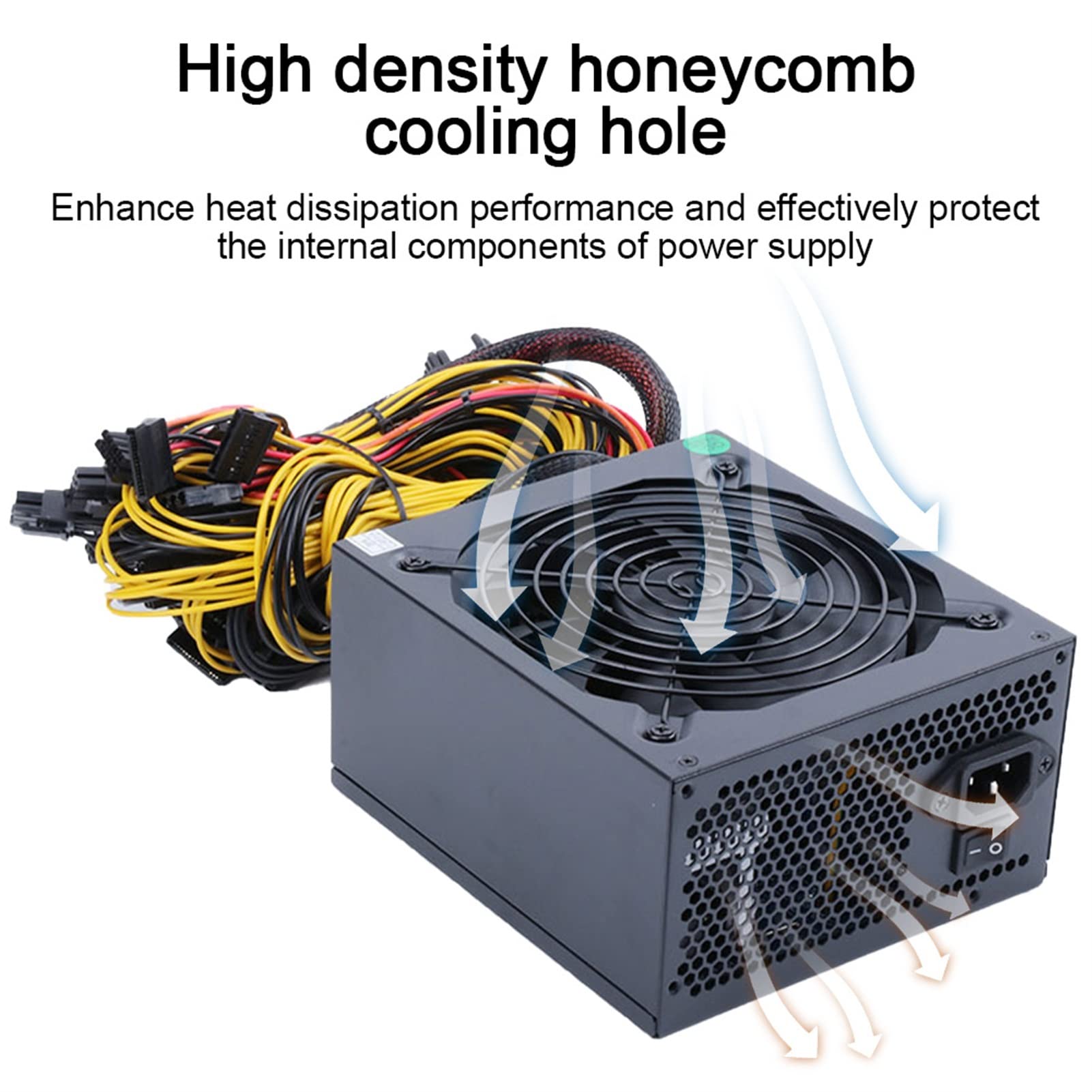 Amazon.co.jp: KLVN 2600/2400/2000/1800W PSU ATXマイニング電源180-265V Eth.Bitcoin  Miner Ethereumマイニング電源サポート8グラフィックスカード (Color : 1800W) : パソコン・周辺機器