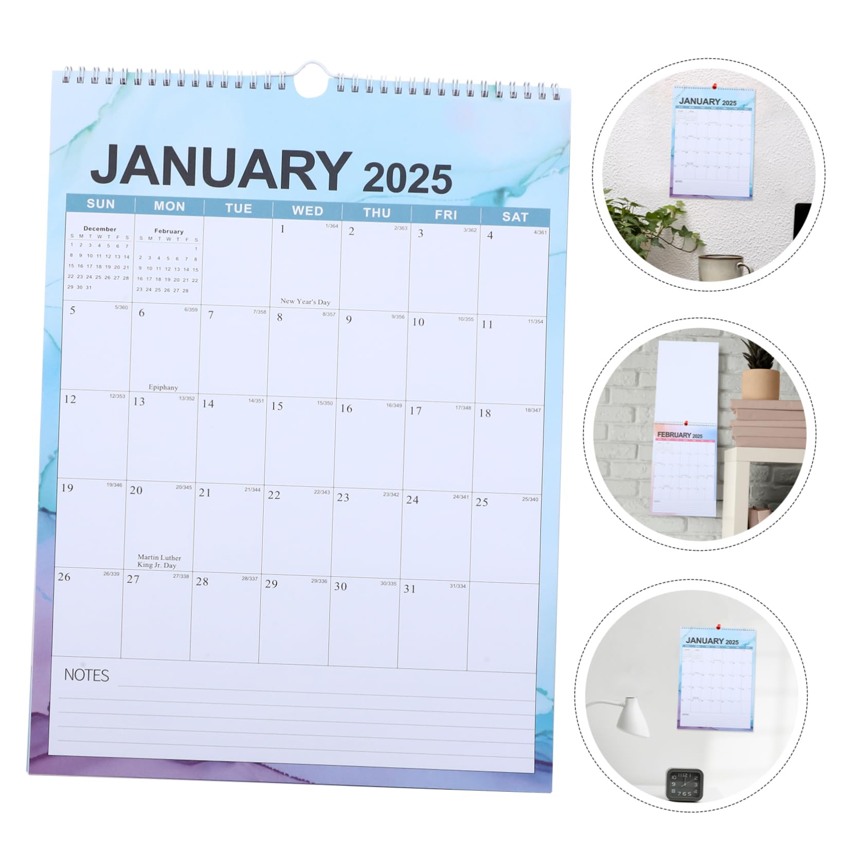 SEWACC 4 Piezas Calendario Colgante De Pared Moderno Calendars Papel