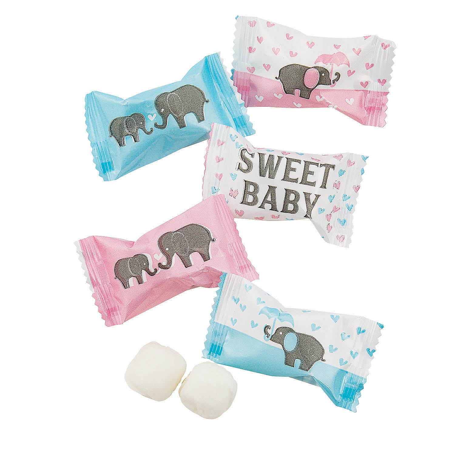 Fun Express Sweet Baby Elephant Buttermints for Baby - Edibles - Mints - Buttermints - Baby - 108 Pieces - White
