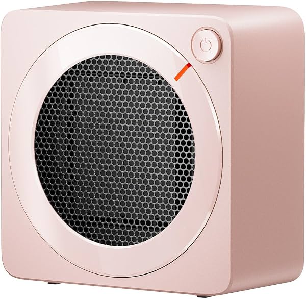 Calentador Mini Gaiatop, Calefacción Rápida Cerámica PTC de 500W Eficiente para Interiores, Protección contra Sobrecalentamiento y Vuelco a 45°, Calentador Eléctrico Portátil de Escritorio para Oficina Hogar Rosa