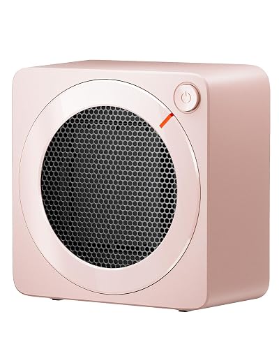 Gaiatop Mini Space Heater, Lightweight PTC Ceramic Fast Heating 500W Energy Efficient for Indoor Use, Overheating & 45° Tip-Over Protection, Portable Desk Electric Heaters for Office Home Pink