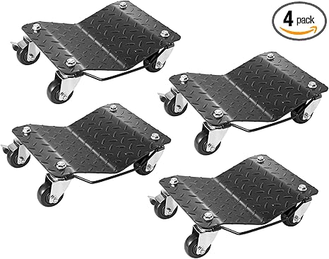 VEVOR Car Wheel Dolly, 6000 lbs/2722 kg Car Moving Cart with Brakes, Set of 4 Piece, Heavy-Duty Vehicle Dolly, Moving Cars, Trucks, Trailers, Motorcycles, and Boats