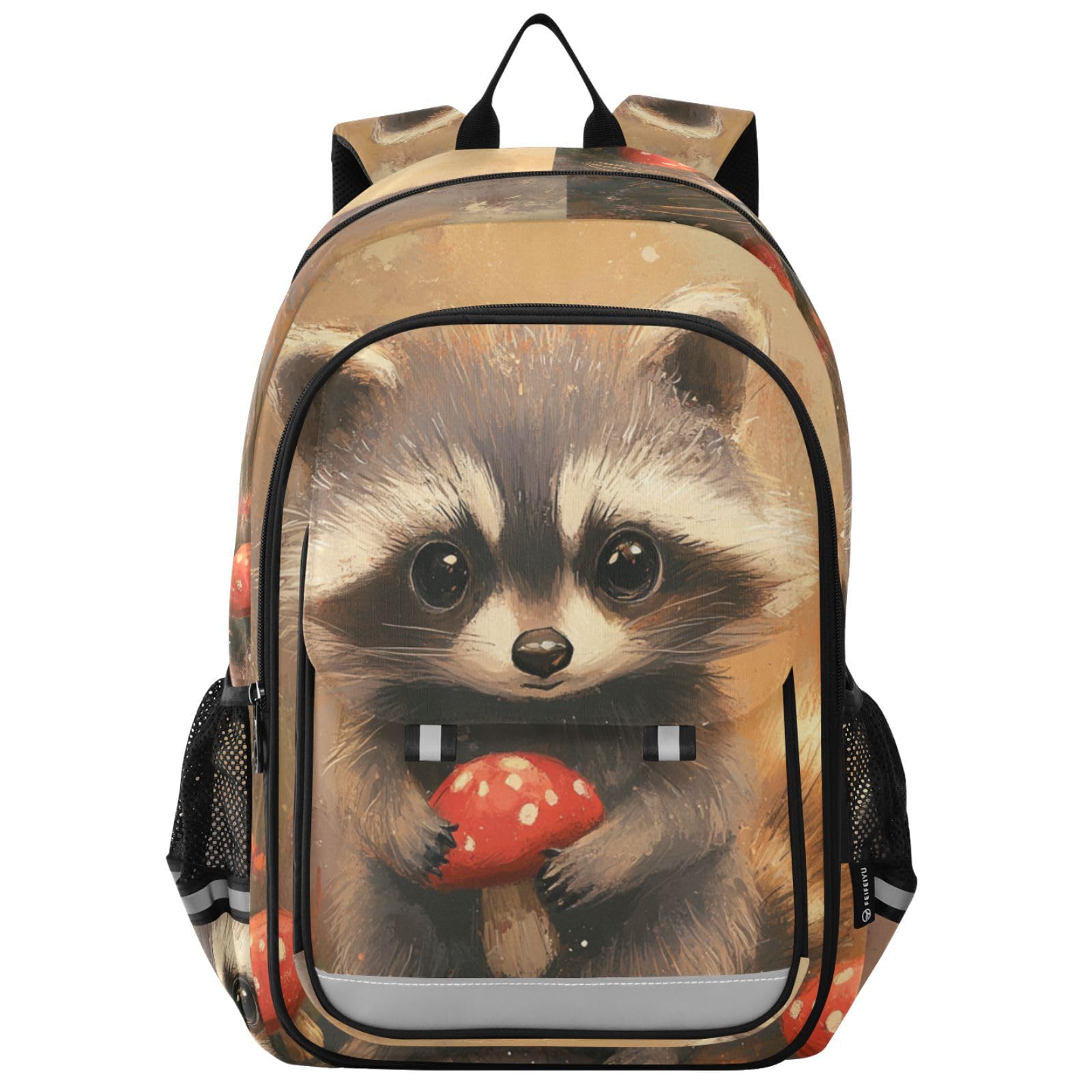 plecaki dziecięce dla chłopców szkolnych 8-12: duża pojemność torba na książki dla nastolatek w różnych kolorach - Sweet Raccoon Terracotta