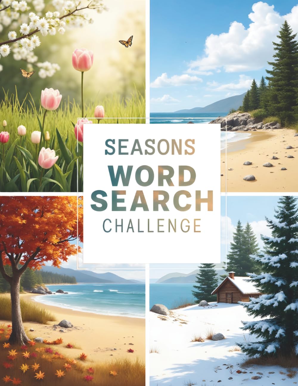 Seasons Word Search Challenge: Strengthen Vocabulary, Memory, and Thinking Skills with 50 Challenging Puzzles plus 10 Bonus Coloring Pages!