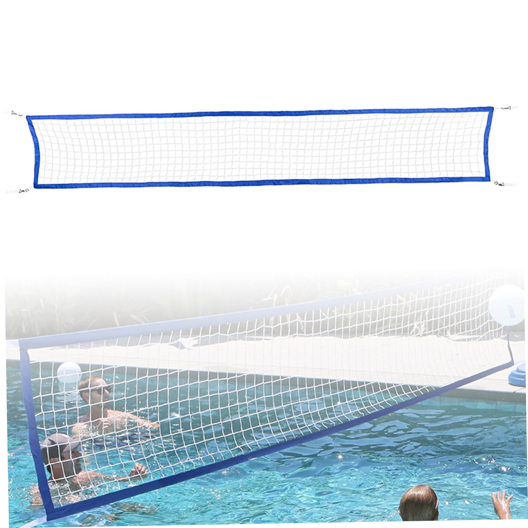 Filet de Volleyball de Piscine 15 × 3 Pieds avec Sac Portable, Jeux d'eau Extérieur