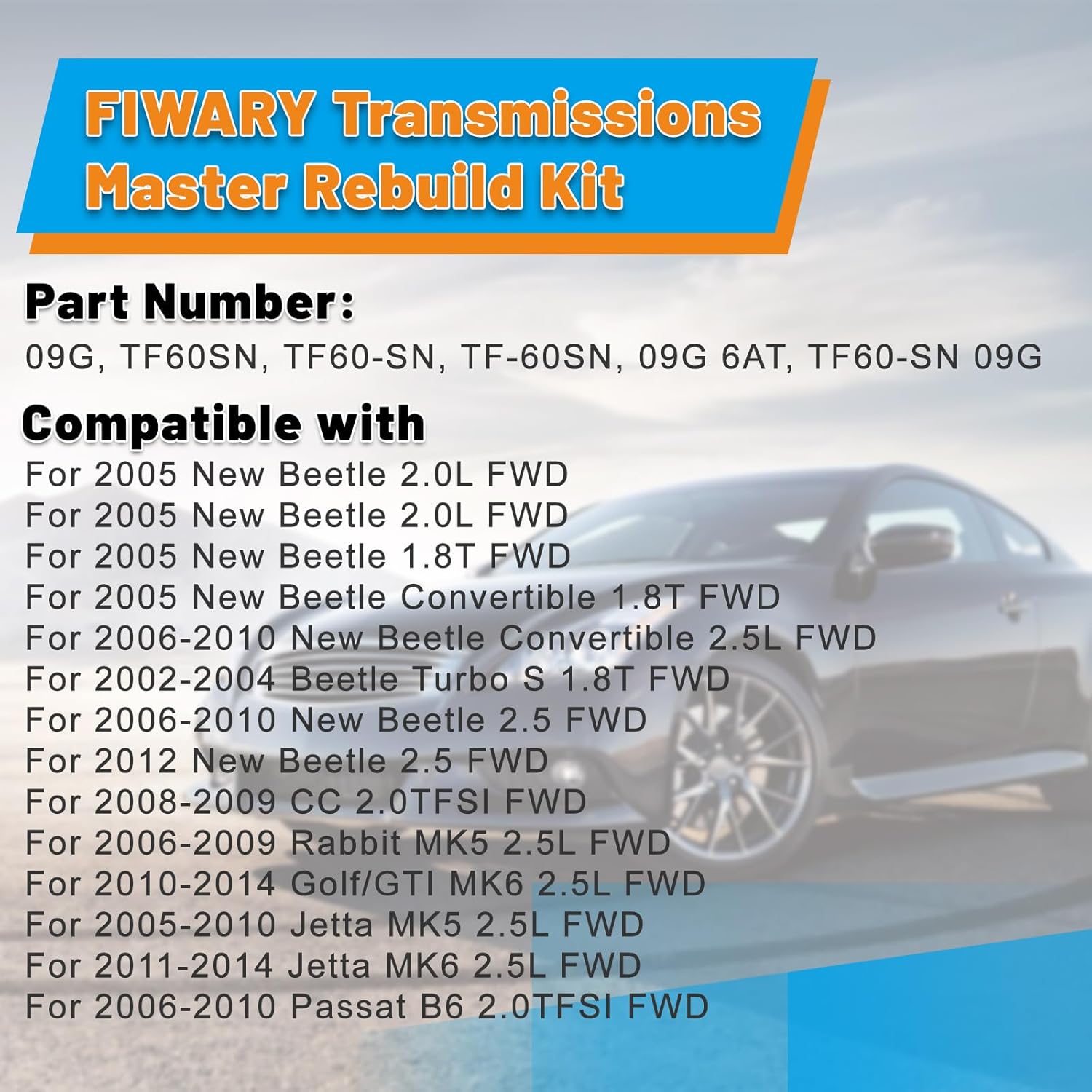 O9G TF60SN Transmission Master Rebuild Kit Complete Overhaul Solution Clutch Set Gasket Precision Build for VW Beetle Jetta Golf Passat OE Direct Replacement