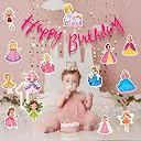 Party Propz Princess Theme Birthday Banner Decoration Kit - 15 Pcs, Fairy Cutouts Decoration For Girls | Princess Birthday Kit For Girls (Cardstock) gallery image