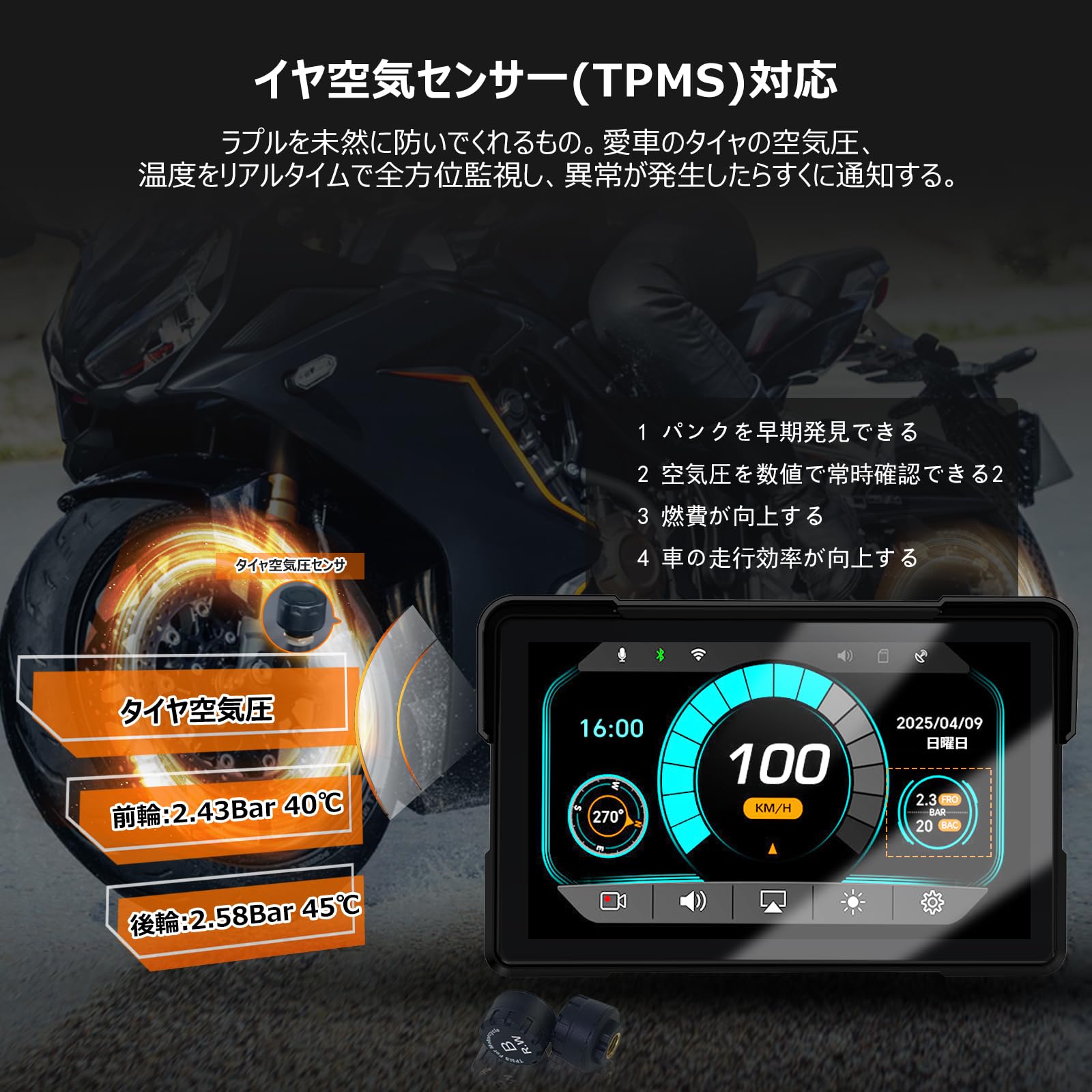 Amazon.co.jp: バイク CarPlay対応 7インチIPSドライブレコーダー