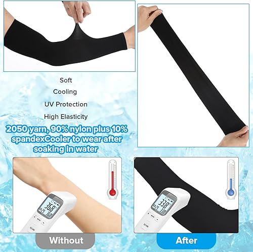 Miniatura 2 de Ouligay 4 pares de mangas de enfriamiento con protección UV UPF 50, mangas para el sol, cubierta de tatuaje, mangas de compresión deportivas