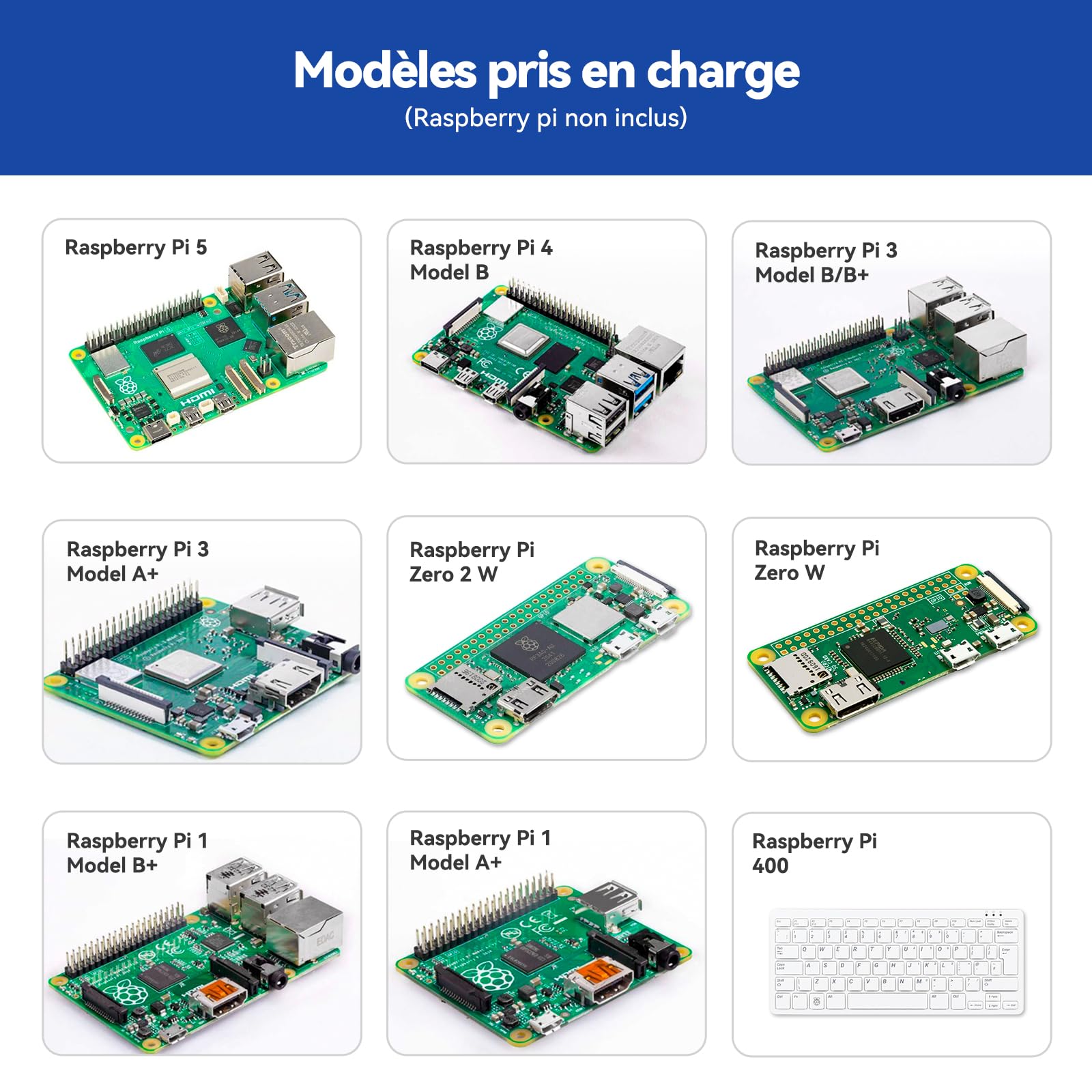 SunFounder Da Vinci Starter Kit pour Raspberry Pi 5 4B 3B B+ 400, Zero 2 W, Python C Java Scratch Node.js, Tutoriels en Ligne et Cours vidéo pour débutants et Experts (Raspberry PI Non Inclus)