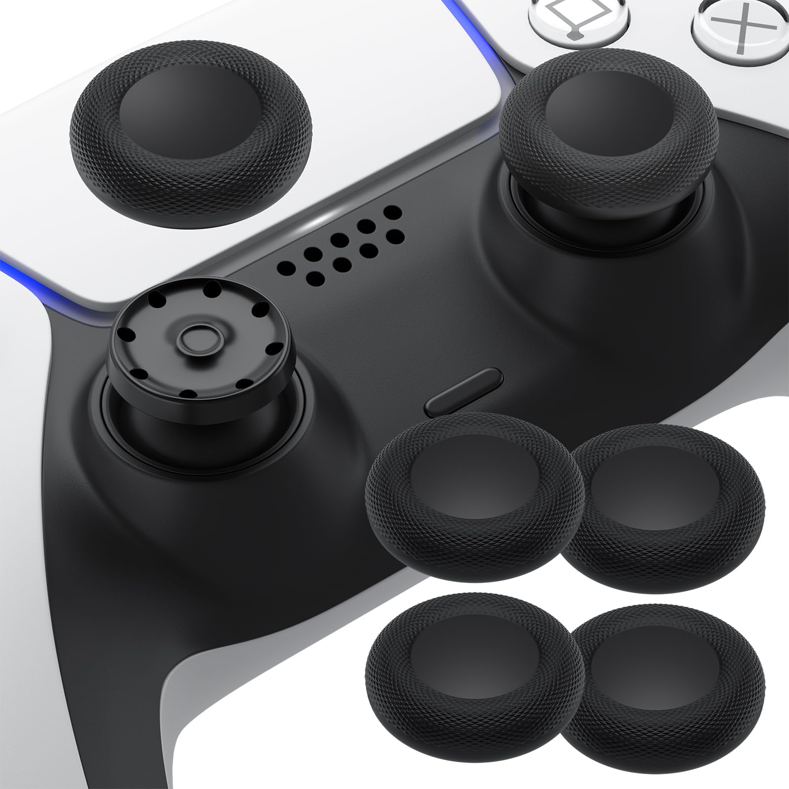 Joystick Replacement Grip Caps for PS4/PS5 Controller, 4 Pack Thumb Grips for PS5/PS4 Edge, Anti-Slip Anti-Scratch Replacement Joystick Caps (Black)-image-16