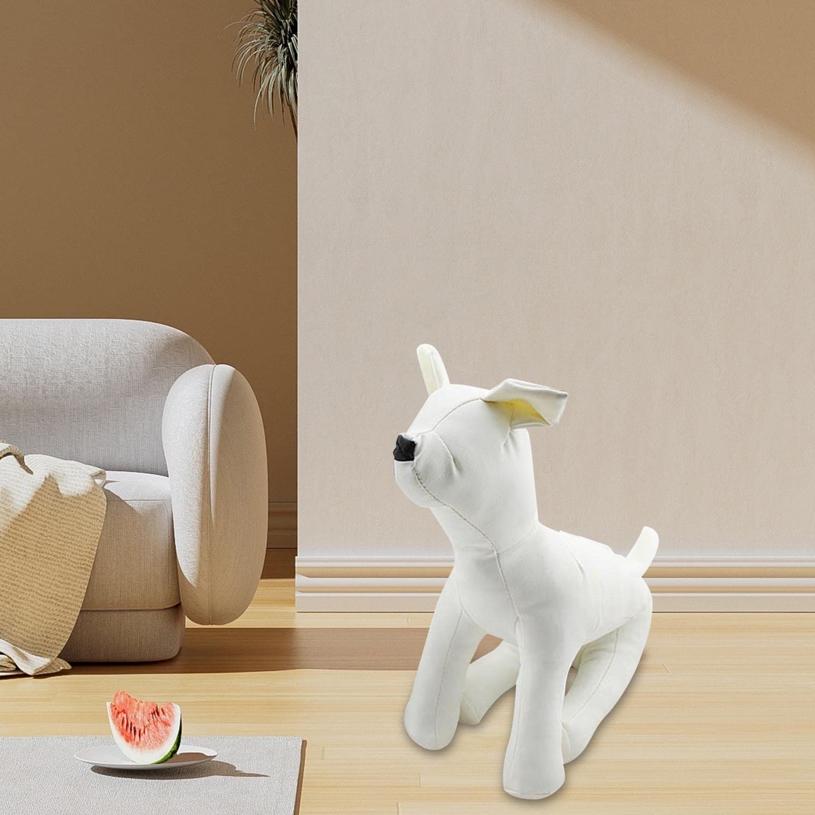 perfk Mannequins de Chien en Cuir PU, modèles de Chien Jouet Doux Grand Cintre Support de vêtements pour Animaux de Compagnie Mannequin Mannequin, Taille S Blanc