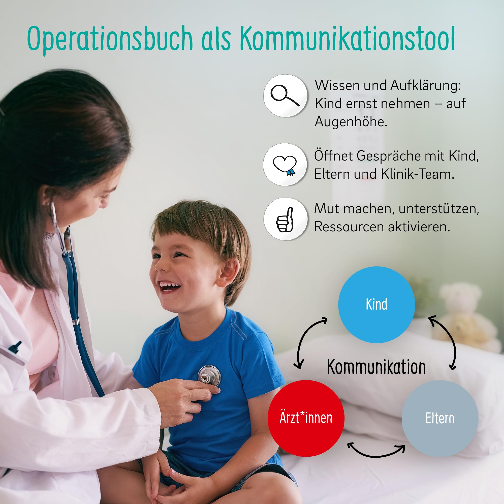 Kinderherzbuch Verlag – książka dla dzieci "Otwórz swoje serce": Operacja Mitmachbuch dla dzieci (4-11 lat) do operacji, badania, znieczulenia i szpitala – książka z elementami interaktywnymi i