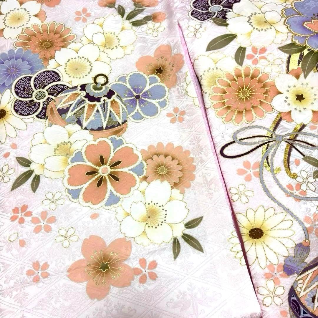 日本製スノーピンク 正絹 本金彩 京友禅お宮参り 産着長襦袢付 お