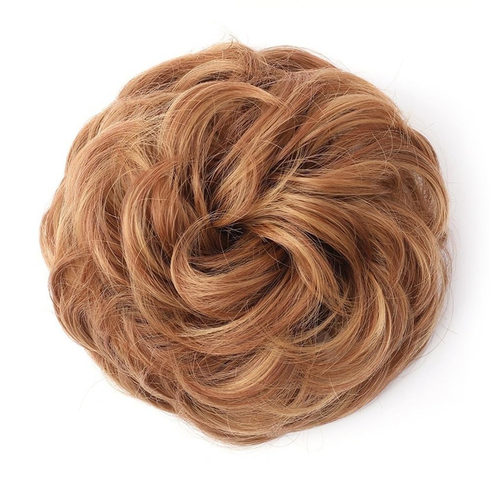 Parrucchiere Chignon spettinato, acconciature spesse, extension for capelli sintetici elastici, ondulati e ricci, for coda di cavallo. Uso quotidiano(30H26)