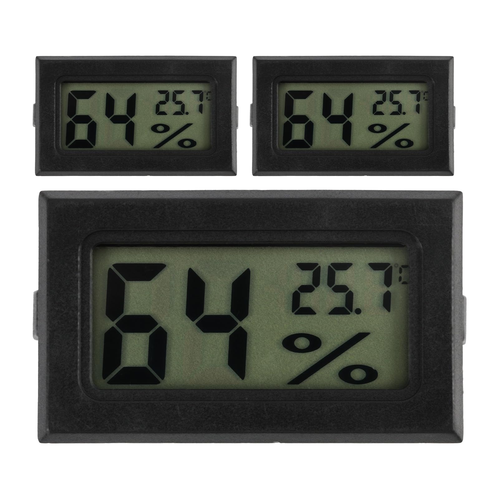 Mini-Thermometer, Hygrometer, digital, LCD, Thermoanzeige, tragbar, Messung von Temperatur und Feuchtigkeit -50 ℃ bis 70 ℃ 10 % -99 % RH, für Haus, Büro, Gewächshaus, Weinkeller, Inkubator, Reptilien