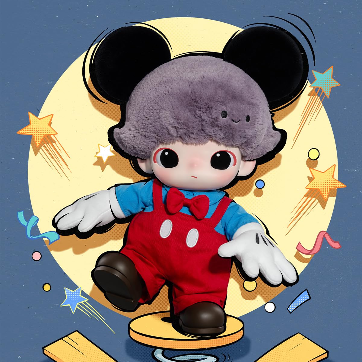 POP MART DIMOO World × Disney Series-Mickey Vinyl Plush Bag Actionfiguren Sammelfiguren Sammler Kunstspielzeug Spielzeug Figuren Geschenk 1PC