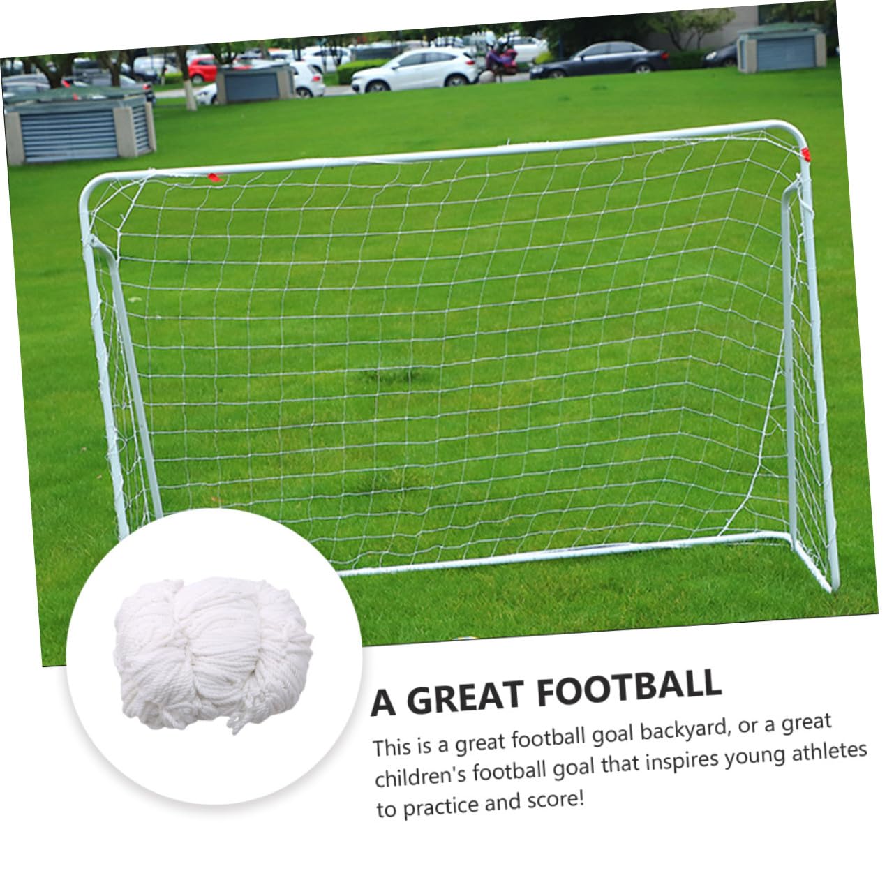 Gatuida Red de Portería de Fútbol y Fácil de Almacenar de Fibra de Polipropileno Ligera de Color Claro para Niños y Jóvenes Atletas para Entrenamiento y Patio Trasero