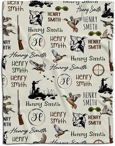 DIZZY Manta de bebé personalizada con nombres, manta de caza de patos, manta de bebé de pato personalizada, manta de bebé de aves acuáticas, manta