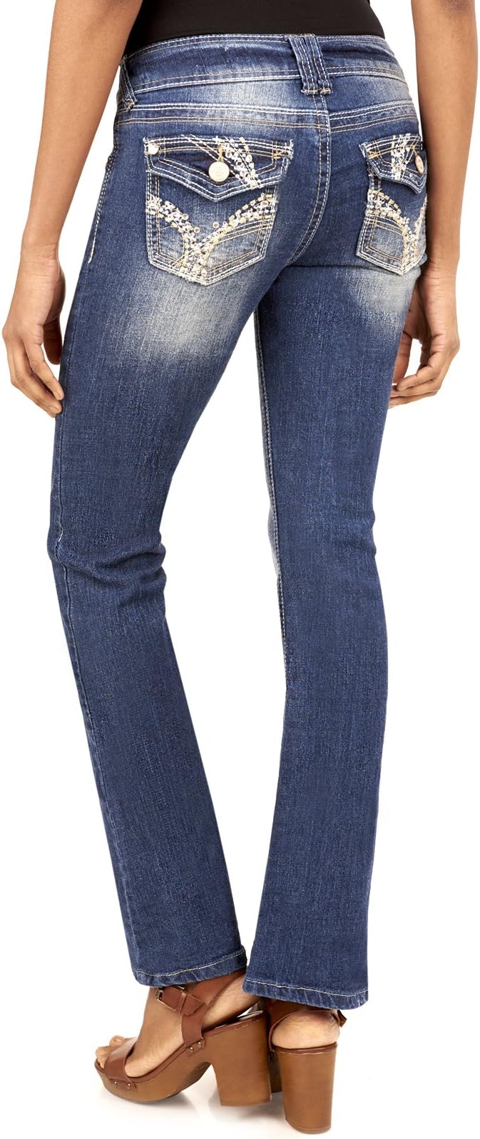 WallFlower Juniors Luscious Curvy Barely Bootcut Jeans in Aura Size: 1