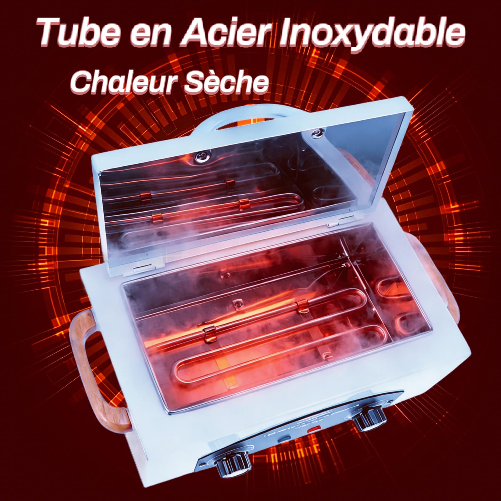 Stérilisateur Électrique à Air Chaud, Haute Température, 300W 220℃ | Autoclave Sterilisateur Onglerie, Minuterie Réglable, Sterilisateur Electrique pour Outils de Manucure, Pédicure, Coiffure