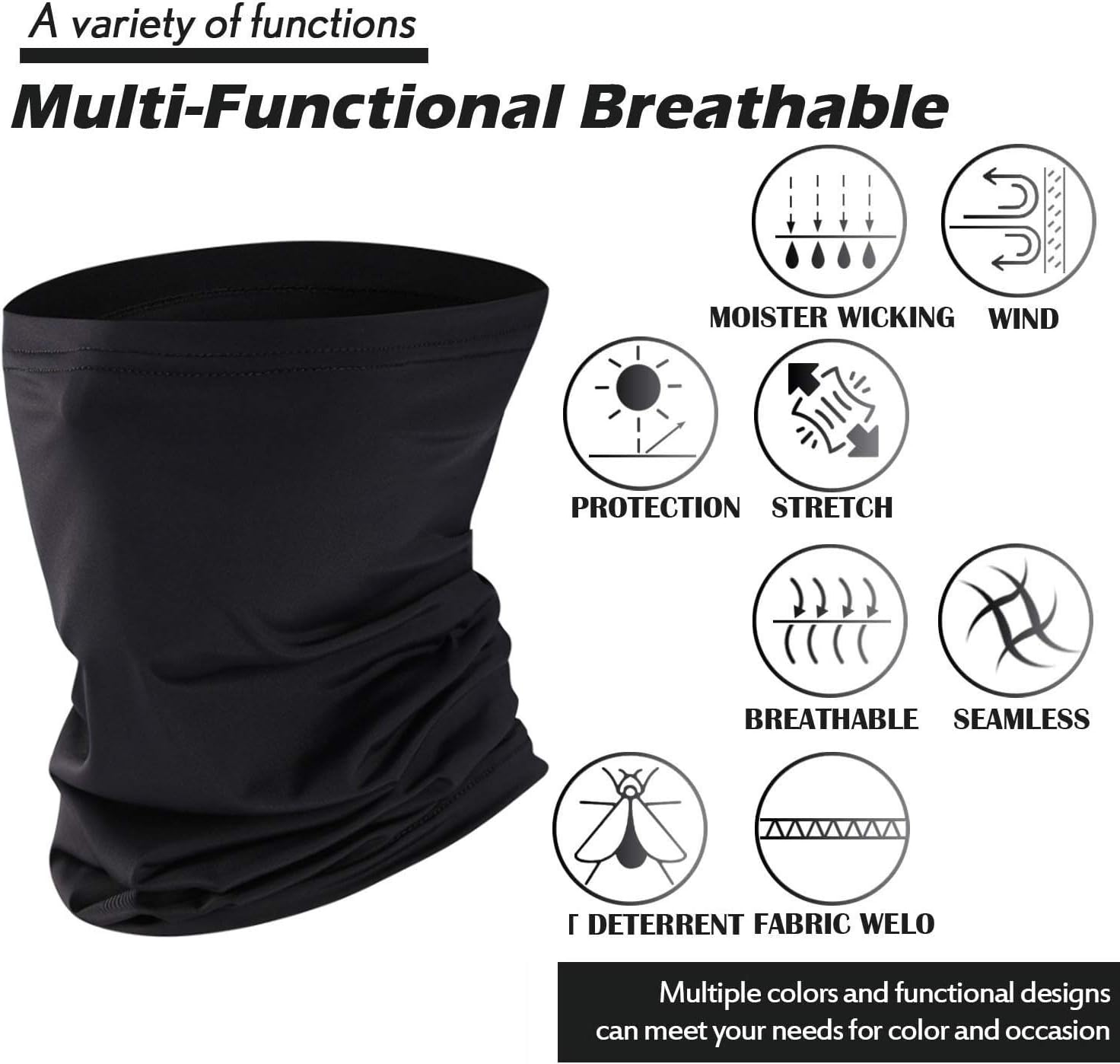4 Pcs Neck Gaiter Face Cover Scarf with 20 Pcs Carbon Filters - Breathable Gator Mask Cooling Bandanas: Automotive