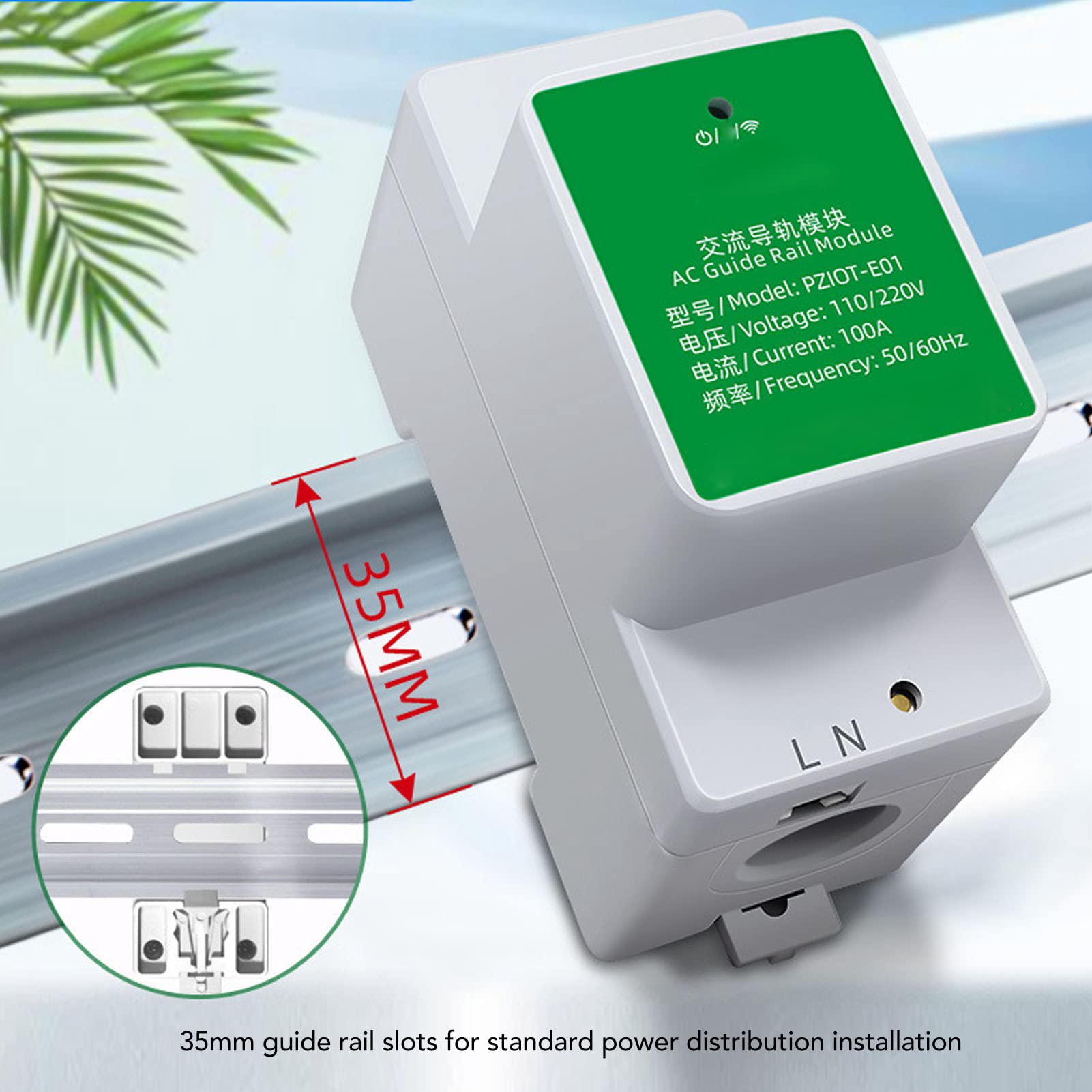 Monitor Energetico WiFi – Misuratore Di Frequenza, Tensione 110V/220V, Telecomando, Montaggio Su Guida DIN