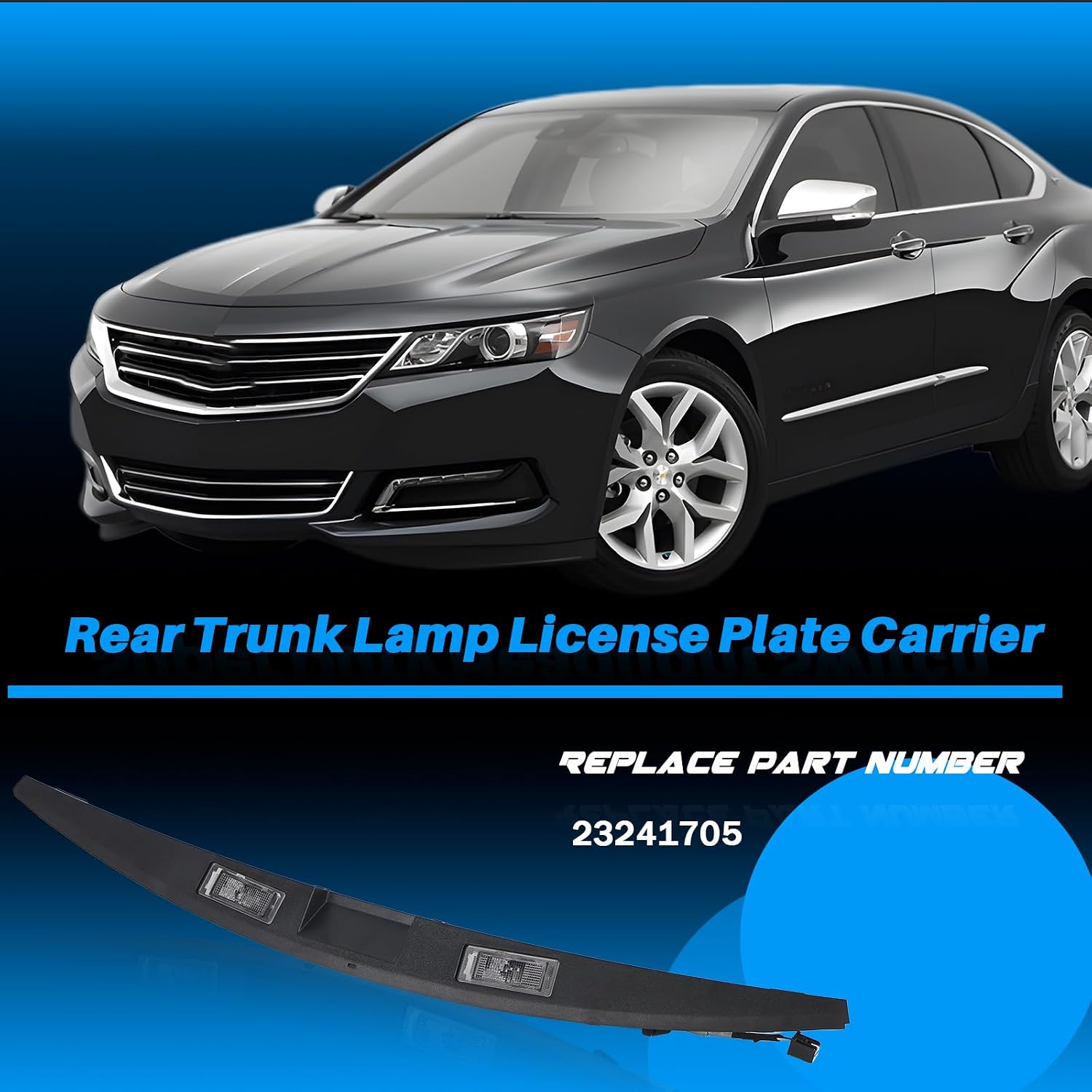 23241705 Rear Trunk Lamp License Plate Carrier Fit for Chevy Impala