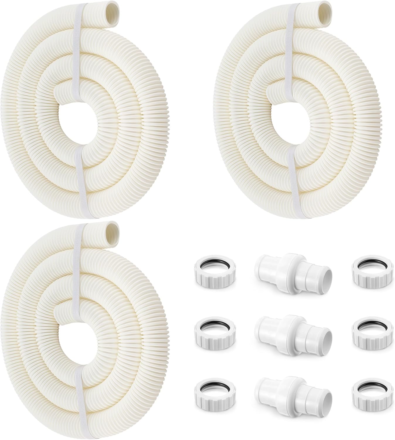 Pool Cleaner Parts, 6 FT 9-100-3102 Feed Hose, Hose Swivel 9-100-3002 and Nut 9-100-3109 Compatible with Polaris 360, Complete Pool Cleaner Replacement Kit (3 Set)