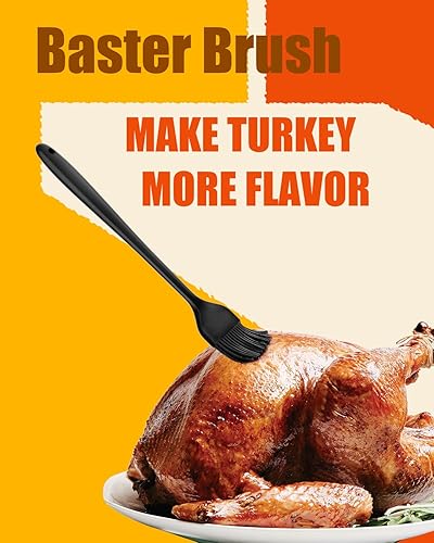 Miniatura 5 de ARRITZ Baster Baster de pavo, grande, para cocinar con 1 cepillo de masa, 2 cepillos de limpieza, 2 agujas de jeringa Baster (negro)