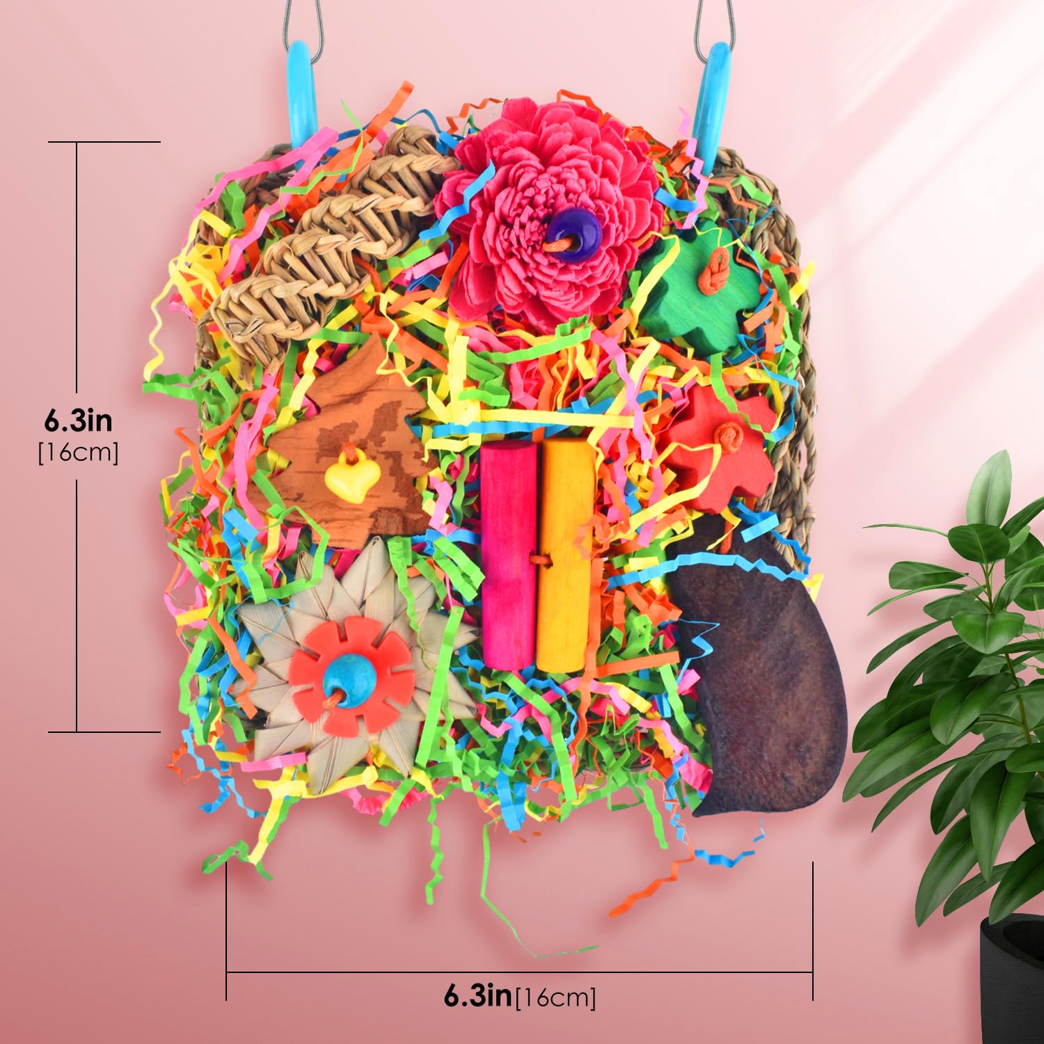KATUMO Bird Toys, Parakeet Toys Bird Grass Mat Parrot Shredder Toys Lovebird Forage Toys for Cockatiel Conure Lovebird Parakeet Small-Medium Birds - image 2