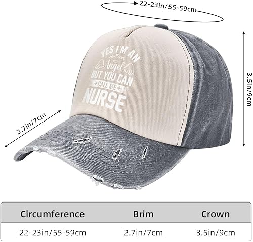 Miniatura 6 de Yes I M an Angel But You Can Call Me Nurse Nurse Baseball Cap for Men Women Hats Adjustable Vintage Washed Cotton Dad Hat
