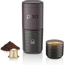WACACO PIXAPRESSO, máquina de café elétrica e portátil, com 4 tipos de café e aquecimento rápido, bateria de 3 x 3000 mAh até 5 xícaras, máquina de café expresso portátil de 20 bar para café moído e